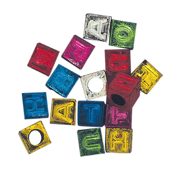 Plastic Bright Metallic Alphabet Beads